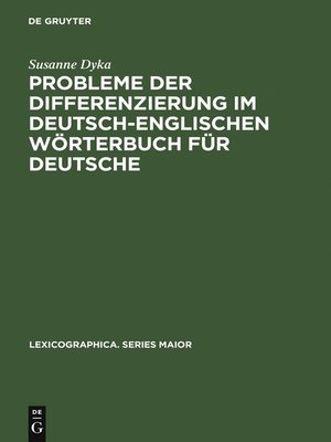 cover image of Probleme der Differenzierung im deutsch-englischen Wörterbuch für Deutsche